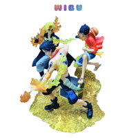 Mô Hình OnePiece Combo 3 anh em Luffy Sabo Ace bản quốc dân - cao 18 cm - nặng 300 gram - OnePiece - Có hộp màu