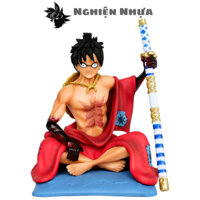 Mô Hình OnePiece Luffy Wano ngồi cầm kiếm - 10cm - rộng 8cm - nặng 180gram - Figure OnePiece - Có Hộp