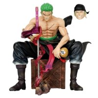 Mô Hình OnePiece Zoro cầm kiếm enma ngồi - Cao 14,5cm - rộng 13cm - nặng 520gram - Phụ kiện : 2 đầu + 1 kiếm + thùng gỗ ngồi , Figure OnePiece -  có hộp màu - K22-T4-S3