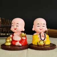 Mô hình Phật Di lặc lắc đầu năng lượng mặt trời Go Home biểu tượng bình an, hạnh phúc đặt phòng khách, bàn làm việc