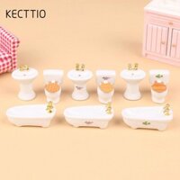 Mô hình phòng tắm nhà búp bê KETTIO, Nhà chơi gốm sứ Chậu rửa Mini Bồn tắm vệ sinh, Sáng tạo tỷ lệ 1: 24 Đạo cụ ảnh Đồ chơi Đồ chơi Đồ chơi Đồ chơi phòng tắm thu nhỏ