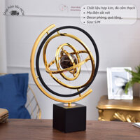 Mô hình Quả Địa cầu CM7-11 Bằng Hợp kim đá cẩm thạch đế xoay 360 độ Cao cấp Decor Bàn làm việc Văn phòng