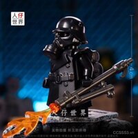 Mô hình quân đội WWII của bên thứ ba, súng phun lửa màu, mặt nạ phòng độc, áo khoác quân đội, đồ chơi giáo dục cho trẻ em