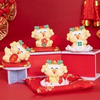 Mô Hình Rồng Tiểu Long Đứng Trên Hoa Trang Trí Ô tô Tiểu Cảnh