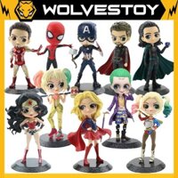Mô hình Siêu Anh Hùng Chibi Marvel DC Spider Iron Man, Wonder Woman, Captain, Joker, Harley Quinn, Thor, Loki