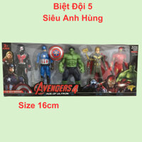 Mô hình siêu nhân biệt đội siêu anh hùng cao 16cm đèn led phát sáng cử động khớp linh hoạt nhựa siêu bền (2125)
