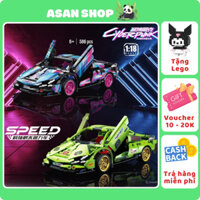 Mô hình siêu xe lamborghini có thể tiến lùi, Mô hình lắp ráp siêu xe trưng bày tủ kính