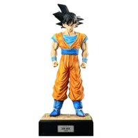 Mô Hình Songoku dáng đứng có base đẹp - 2 đầu thay thế - Cao 34cm - Nặng 700gram - Hộp Bìa carton - Figure anime Dragon ball