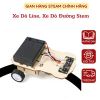 Mô Hình Stem Xe Dò Đường, Xe Dò Line Di Chuyển Tự Động Bằng Gỗ Lắp Ráp Đồ Chơi Khoa Học Công Nghê