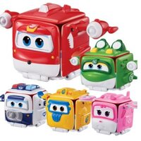 Mô hình super wings 2 trong 1 hộp giao hàng nhân vật Jet tia chớp đồ chơi trẻ em đội bay siêu đẳng