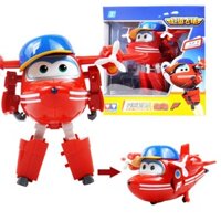 Mô hình Super wings máy bay Flip cỡ lớn biến hình thành robot đồ chơi đội bay siêu đẳng cho trẻ em