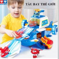 Mô hình tàu bay thế giới đồ chơi đội bay siêu đẳng super wings cỡ lớn có âm thanh và đèn