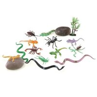 Mô hình thằn lằn côn trùng thực tế, bộ bò sát, bọ cạp, rắn nhựa, đồ chơi trẻ em bán buôn, miễn phí vận chuyển
