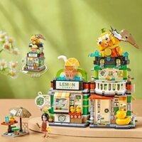 Mô Hình Thành Phố loz Quán trà chanh 1294 Bộ Đồ Chơi lego nhà Lắp Ráp -Quà tặng tuyệt vời cho cả con trai và con gái