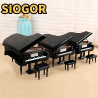 Mô hình thu nhỏ SIOGOR, Đàn piano Mini dễ thương thủ công, Nhạc cụ bằng gỗ đa sắc