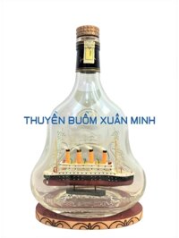 Mô Hình Thuyền Gỗ Trong Chai Rượu Hennessy X.O - D3