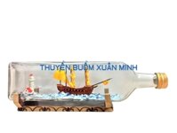 Mô Hình Thuyền Gỗ Trong Chai Rượu Black LABEL - B3