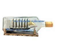 Mô Hình Thuyền Gỗ Trong Chai Rượu Black LABEL - B4