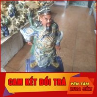 Mô Hình tiểu cảnh tượng gốm sứ Quan Vân Trường cầm đao làm trang trí tiểu cảnh, cây bonsai và bể cá cảnh