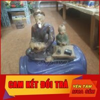 Mô Hình tiểu cảnh tượng gốm sứ thầy đồ giạy học làm trang trí tiểu cảnh, cây bonsai