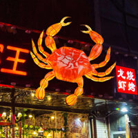 Mô hình Tôm Cua Cá Ngừ Mập Hồi Tôm Hùm Cua Huỳnh Đế Rùa Biển to khổng lồ đèn led trang trí phong cách nhà hàng Hải Sản Biển đẹp ấn tượng sang trọng cao cấp