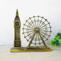 Mô hình trang trí Bánh xe đu quay London Eye hợp kim kết hợp tháp đồng hồ Big Ben