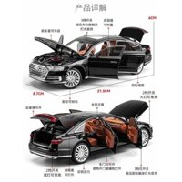 Mô hình xe Audi A8 Sedan A6L lớn bằng hợp kim, có âm thanh và ánh sáng, đồ chơi sinh nhật cho bé trai