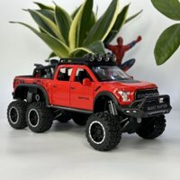 Mô Hình Xe Bán Tải Ford F150 Raptor 6x6 Tỷ Lệ 1:28, Xe Đua Siêu Ngầu Off Road 2 Màu: Đỏ/ Xanh