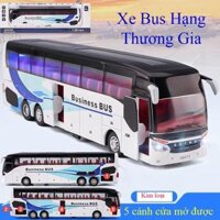 Mô hình xe bus chở khách hạng thương gia bằng hợp kim có nhạc và đèn mở được tất cả cánh cửa - business BUS