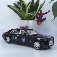 Mô hình xe cảnh sát Rolls Royce Phantom VIII tỷ lệ 1:24 bằng kim loại có đèn chớp nháy ưu tiên và còi hú chuyên dụng