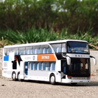 Mô hình xe chở khách Proswon Bus Setra S431 2 tầng bằng kim loại tỷ lệ 1:32, đồ chơi xe Skybus mở được cửa, cốp, capo