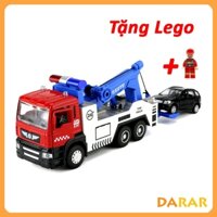 MÔ HÌNH Xe CỨU HỘ ĐẦU KÉO + RƠ MOOC, Xe đồ chơi có nhạc và đèn cho bé  | MINIAUTO tỷ lệ 1:50