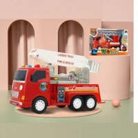 Mô hình xe cứu hỏa Frank có âm thanh và đèn xe bằng nhựa trong phim xe buýt Tayo bus