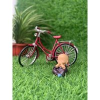 Mô Hình Xe Đạp Mini Bằng Hợp Kim Phong Cách Cổ Điển, Xe Đạp Decor Siêu Cute Tỉ Lệ 1/10