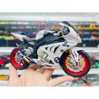 Mô hình xe độ BMW S1000RR white độ pô, độ mâm 1:12 Autono1 Joycity D022J