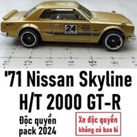 Mô hình xe đua thể thao cổ điển Hot Wheels 1971 '71 Nissan Skyline H/T 2000 GT-R