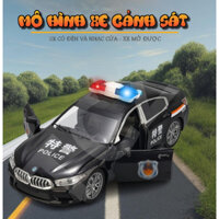 Mô hình xe đua, xe cảnh sát Police bằng hợp kim có đèn và nhạc, cánh cửa có thể đóng mở - Xe ô tô đồ chơi cho bé