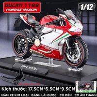 Mô hình xe Ducati 1199 panigale tricolor có đế có ben nâng 1:12 Jiaya Model MT040 MT041