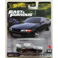 Mô hình xe JBL97 Hot Wheels Premium Fast & Furious 1989 Nissan Skyline GT-R (BNR32)