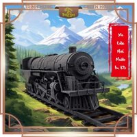 Mô hình xe lửa hơi nước, tàu hỏa cổ in 3D sắc nét - trang trí tiểu cảnh, bán cạn, terrarium