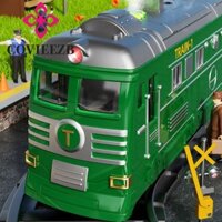 Mô hình xe lửa quán tính COVIEEZB, Mô phỏng quy mô chiếu sáng đường sắt Đồ chơi xe, Trẻ mới biết đi Nhựa kéo lại Hiệu ứng âm thanh năng động Đồ chơi xe lửa Đồ chơi trẻ em