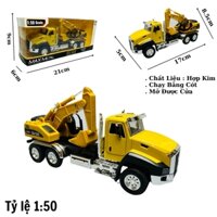 Mô Hình Xe Máy Xúc tỉ lệ 1:50 Hợp kim có thể mở cửa - bánh sau chạy cót - Dài 17cm - rộng 5cm - cao 8.5cm - nặng : 200gram - FULL BOX : box màu SKU : oto116 - K70-T2-S5