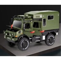 Mô hình xe Mercedes-Benz Unimog 1:28 U5000 có tích hợp đèn led và âm thanh ô tô đồ chơi trẻ em kéo lùi kim loại