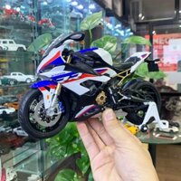 Mô hình xe mô tô BMW S1000RR tỉ lệ 1:9 dài 23cm có đèn và ben nâng Hua Yi