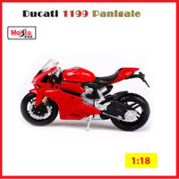 Mô hình xe mô tô Ducati 1199 Panigale Red tỉ lệ 1:18 chính hãng Maisto