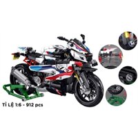 Mô hình xe mô tô lắp ghép BMW M1000RR SBK Technic 912 pcs tỉ lệ 1:6 LG003