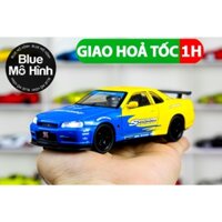 Mô hình xe Nissan Skyline GTR R34 1:32 Xanh vàng