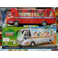 Mô hình xe ô tô Buýt chạy bằng pin, có nhạc và đèn phát sáng 2609B (có pin đi kèm và giao màu ngẫu nhiên)