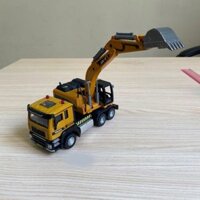 Mô hình xe ô tô chở máy xúc tỉ lệ 1:50 bằng hợp kim cực đẹp, máy xúc và gầu có thể quay được (MX202)
