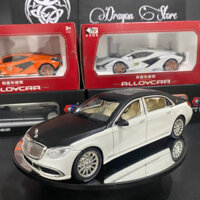 Mô hình xe ô tô hợp kim Mercedes S600 Maybach tỉ lệ 1:24 khung thép chắc chắn Màu Trắng Đen